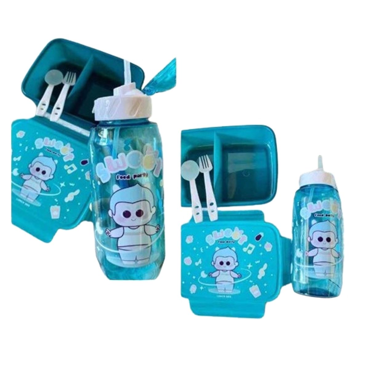 GENERICO - Set lonchera fiambrera y botella para niños