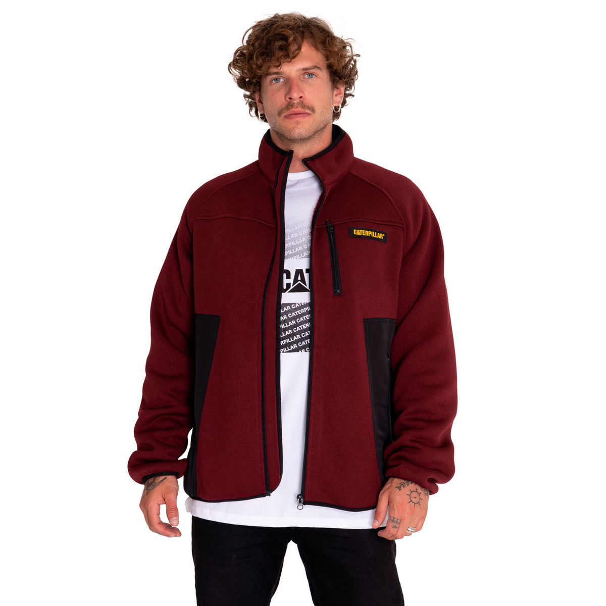 CAT - Polar Hombre Century Polar Fleece Jacket Rojo CAT