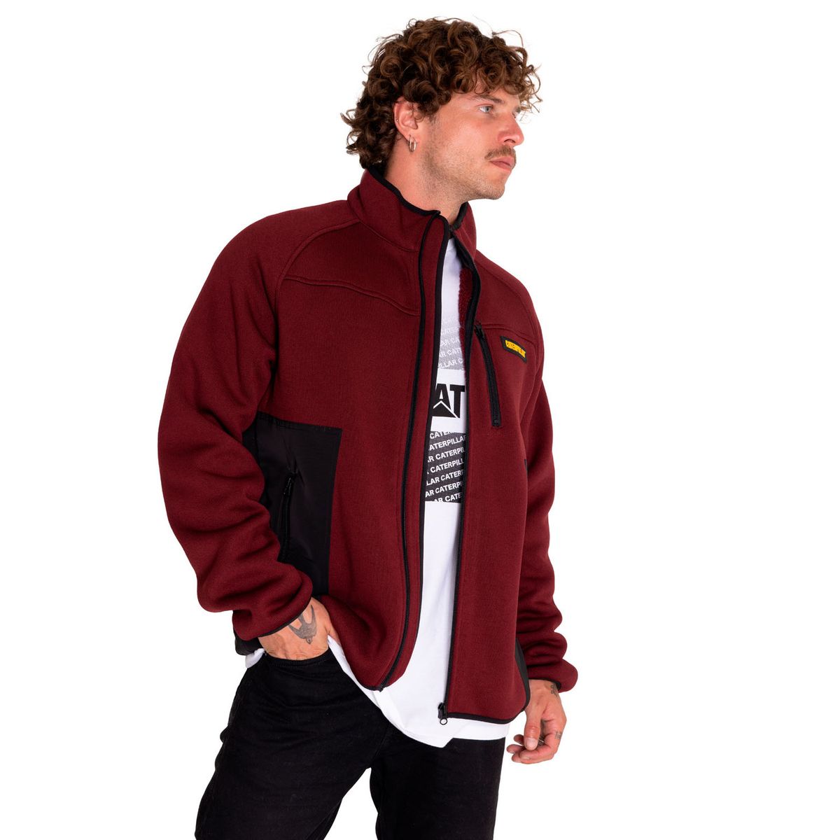 CAT - Polar Hombre Century Polar Fleece Jacket Rojo CAT