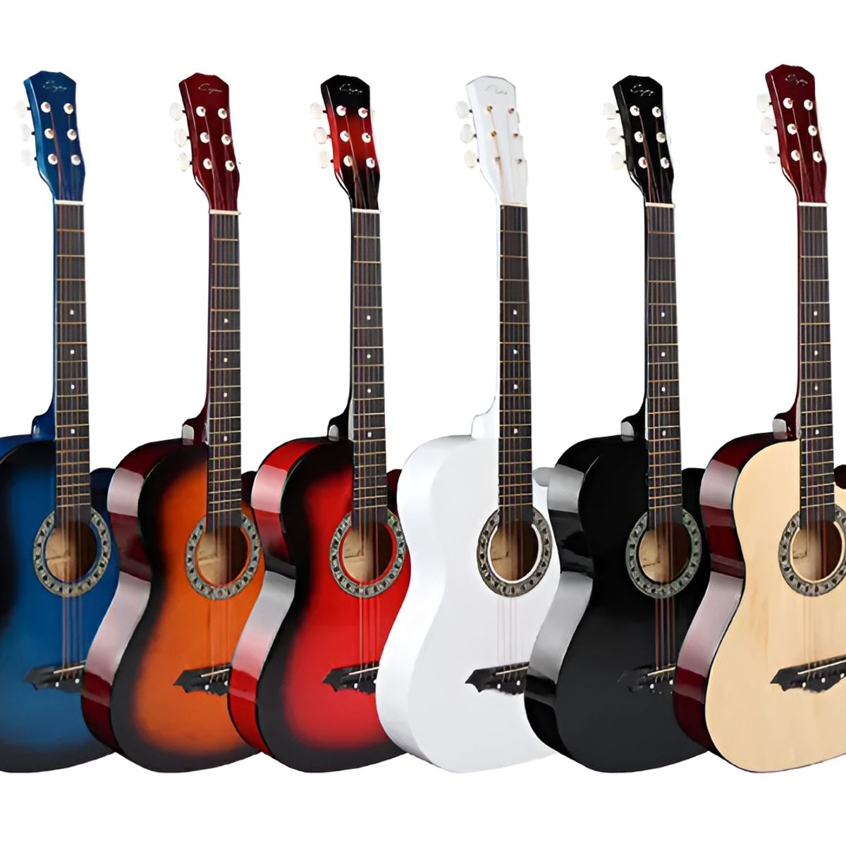 GENERICO - Guitarra Acústica Cutaway Enjoy 38” BLANCO Con Funda