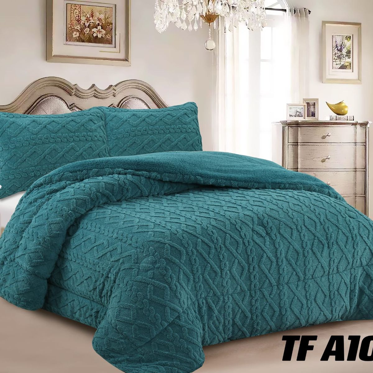 ANGELES DEL HOGAR - COBERTOR INVIERNO TEXTURIZADO CON CHIPORRO 2 PLAZAS CALIPSO