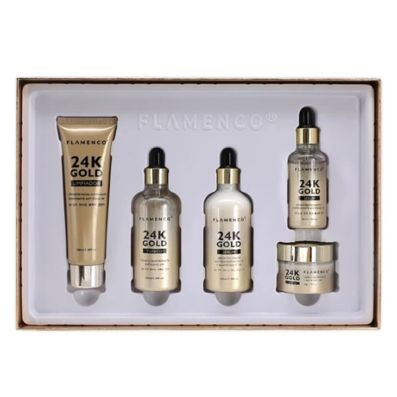 FLAMENCO - Kit 5 Piezas Línea Skin Care 24K Gold Flamenco