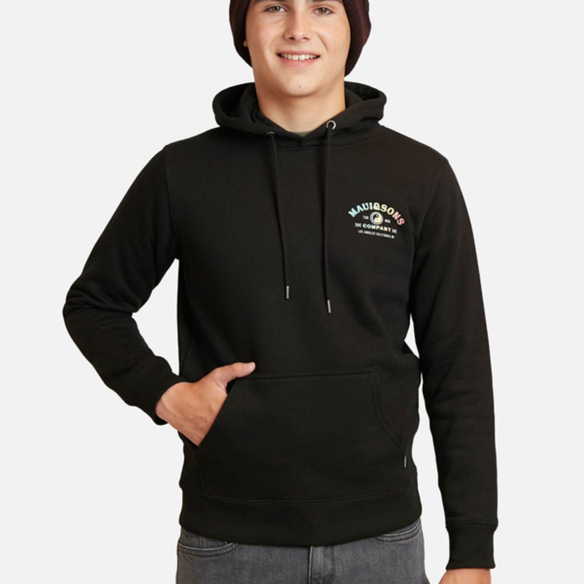 MAUI AND SONS - Poleron Los Angeles Lax Hoodies Infantil Negro Maui And Sons