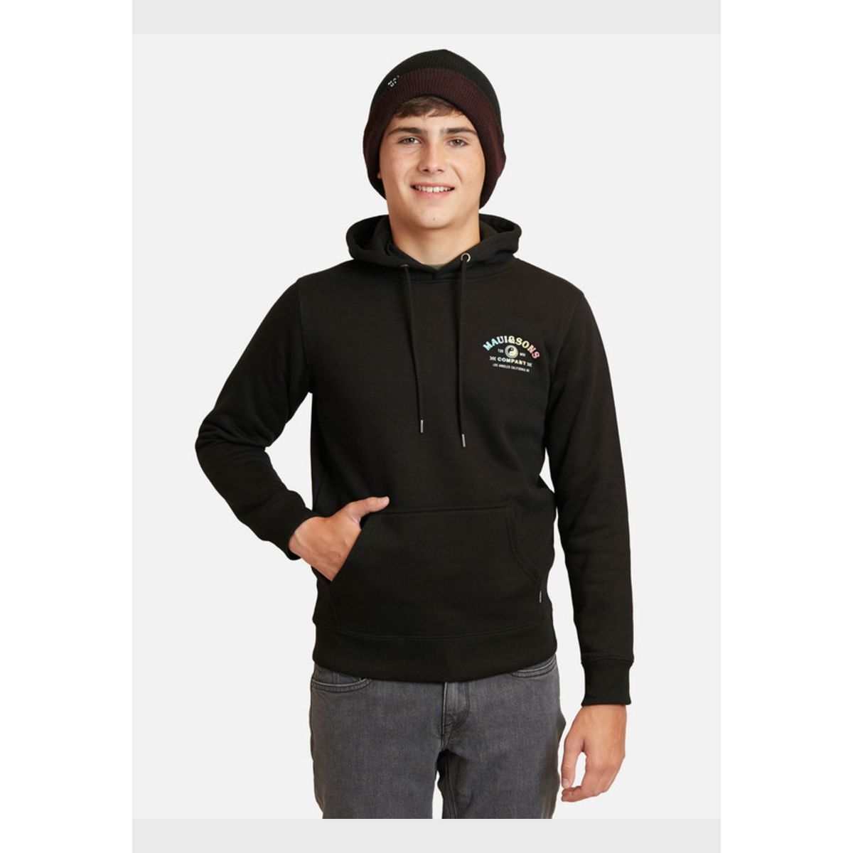 MAUI AND SONS - Poleron Los Angeles Lax Hoodies Infantil Negro Maui And Sons