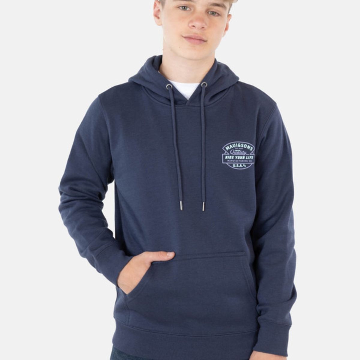 MAUI AND SONS - Poleron Ride You Life 1980 Hoodies Infantil Azul Maui And Sons
