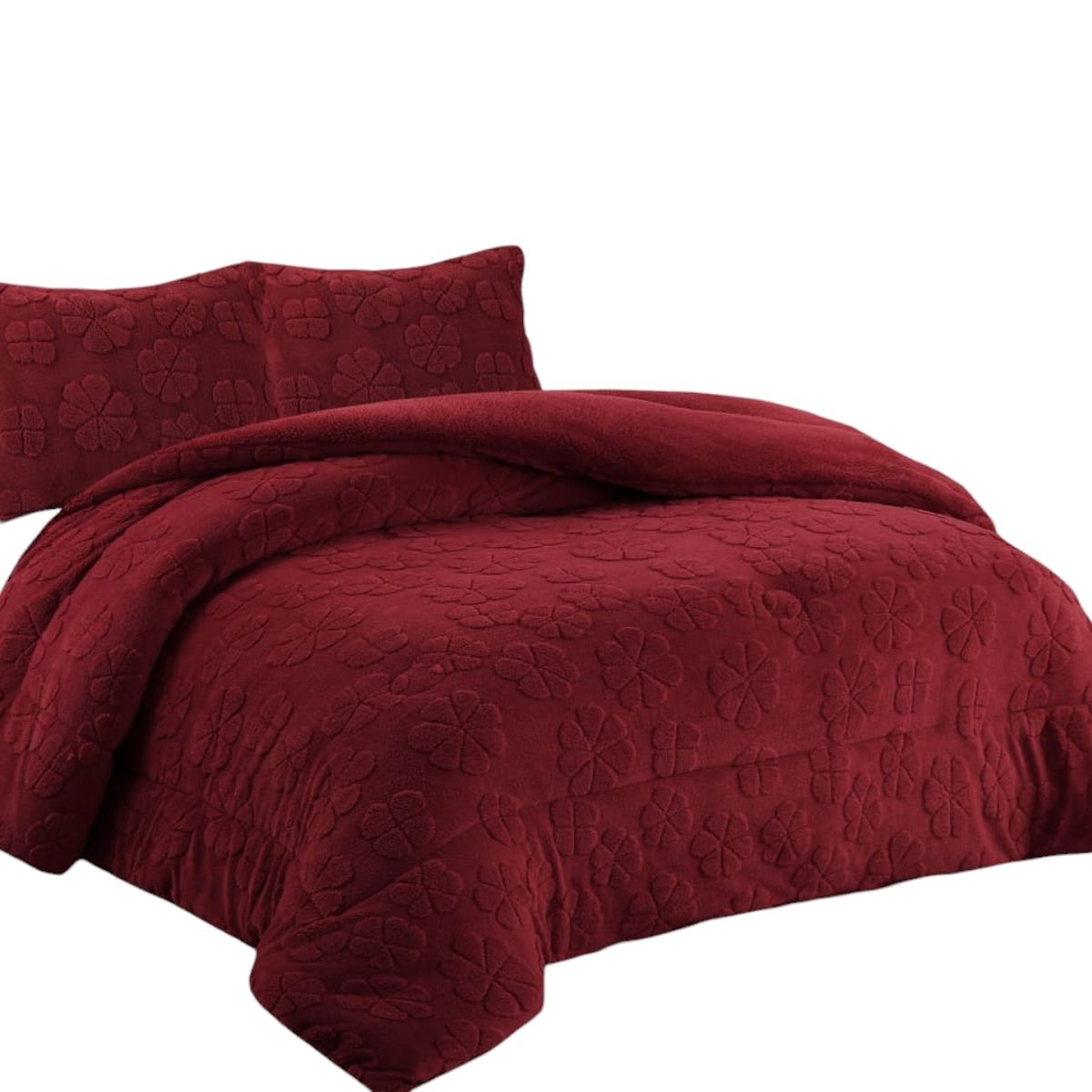 ANGELES DEL HOGAR - COBERTOR TEXTURIZADO CON CHIPORRO CAMA 2 PLAZAS BURDEO