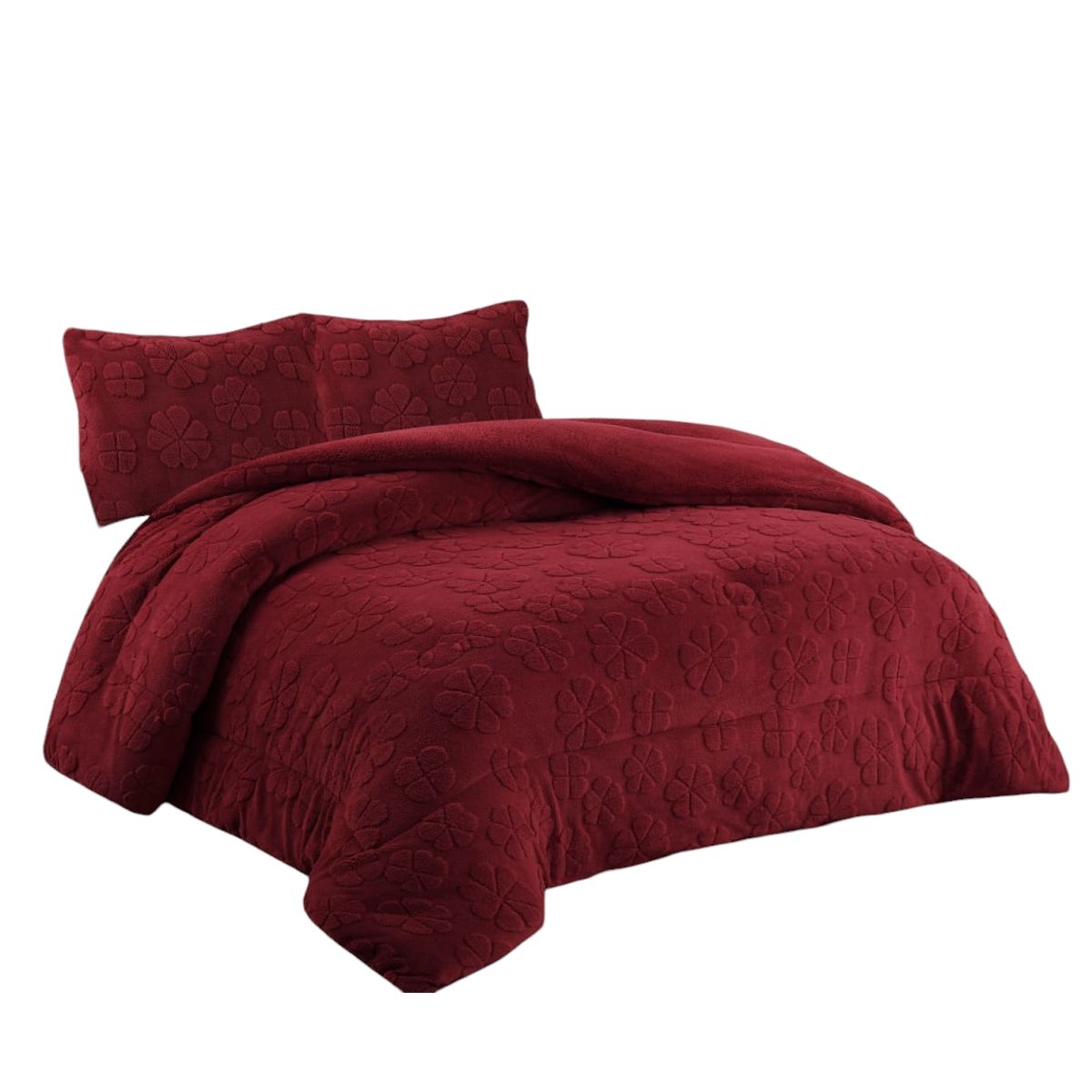 ANGELES DEL HOGAR - COBERTOR TEXTURIZADO CON CHIPORRO CAMA 2 PLAZAS BURDEO