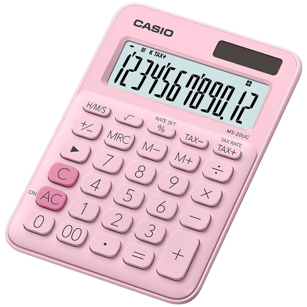 CASIO - Calculadora Portatil Con Panel Solar 12 Digitos MS-20UC-PK