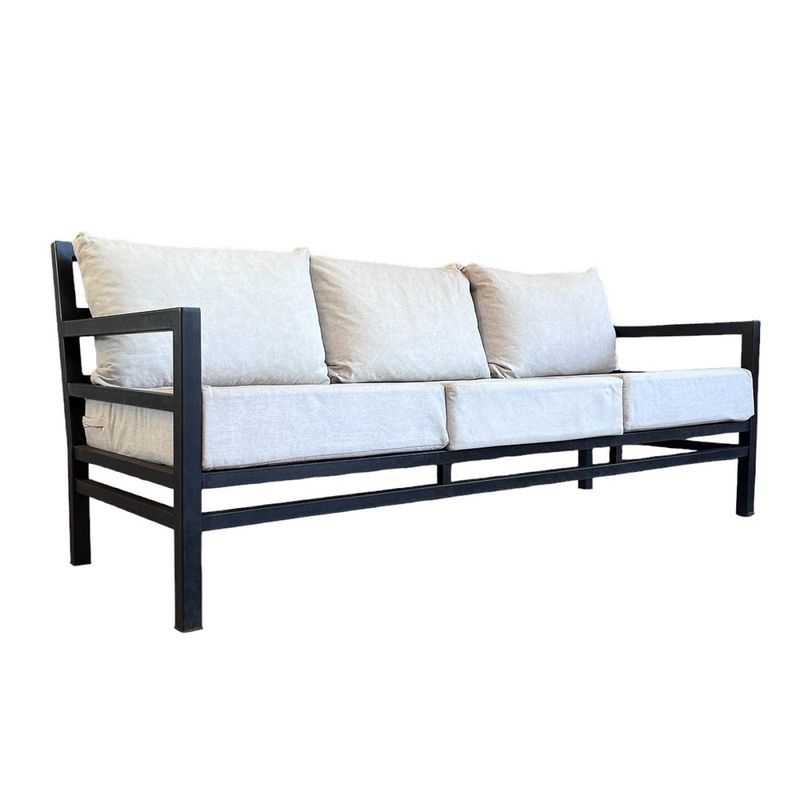 MUEBLES EL HERRERO - Sofá Recto 3 cuerpos fierro terraza