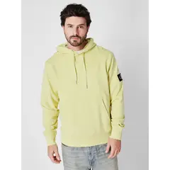 CALVIN KLEIN - Polerón con Gorro Badge Hombre Amarillo