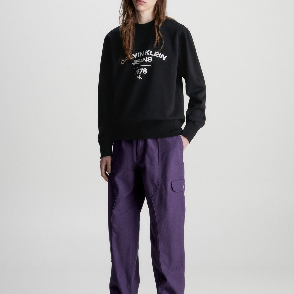 CALVIN KLEIN - Polerón Varsity Curve Negro Calvin Klein