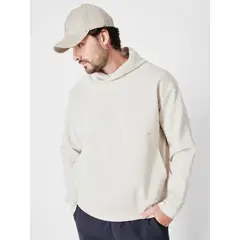 CALVIN KLEIN - Polerón con Gorro Debossed Beige