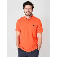 CALVIN KLEIN - Polo Slim Button Naranja
