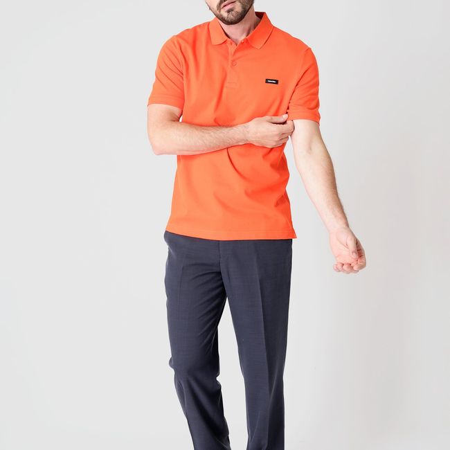 CALVIN KLEIN - Polo Slim Button  Naranja Calvin Klein