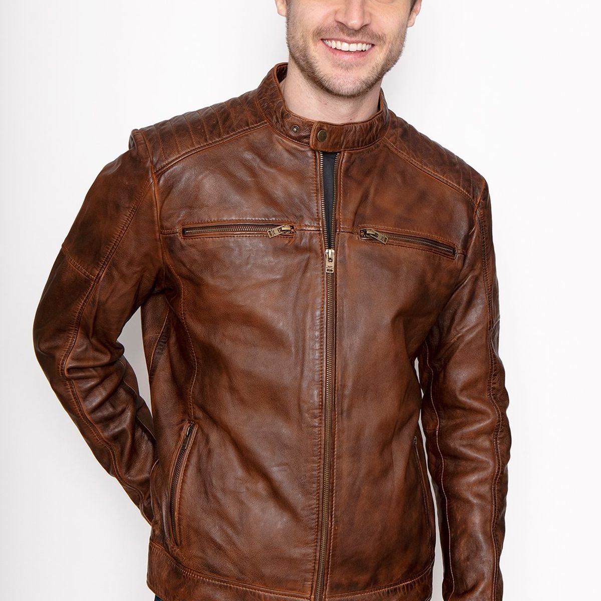 FEROUCH - Chaqueta Biker Colorado Fj Café Ferouch