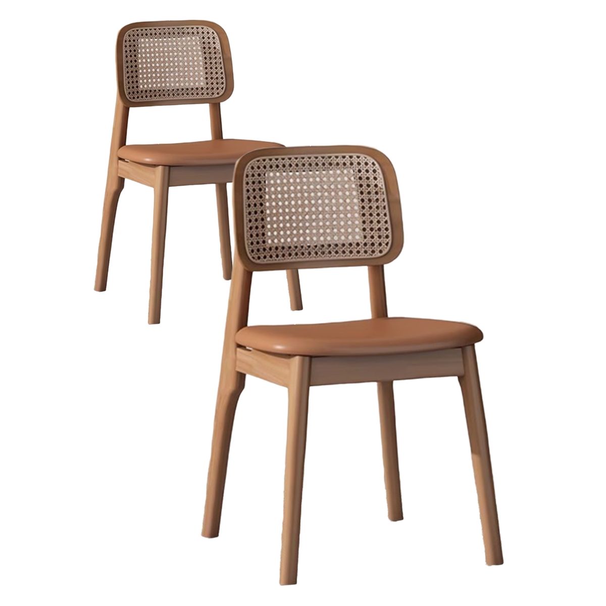 HOMER DESIGN - Silla De Comedor Set 2 Uni Madera Nactural premium Tejido