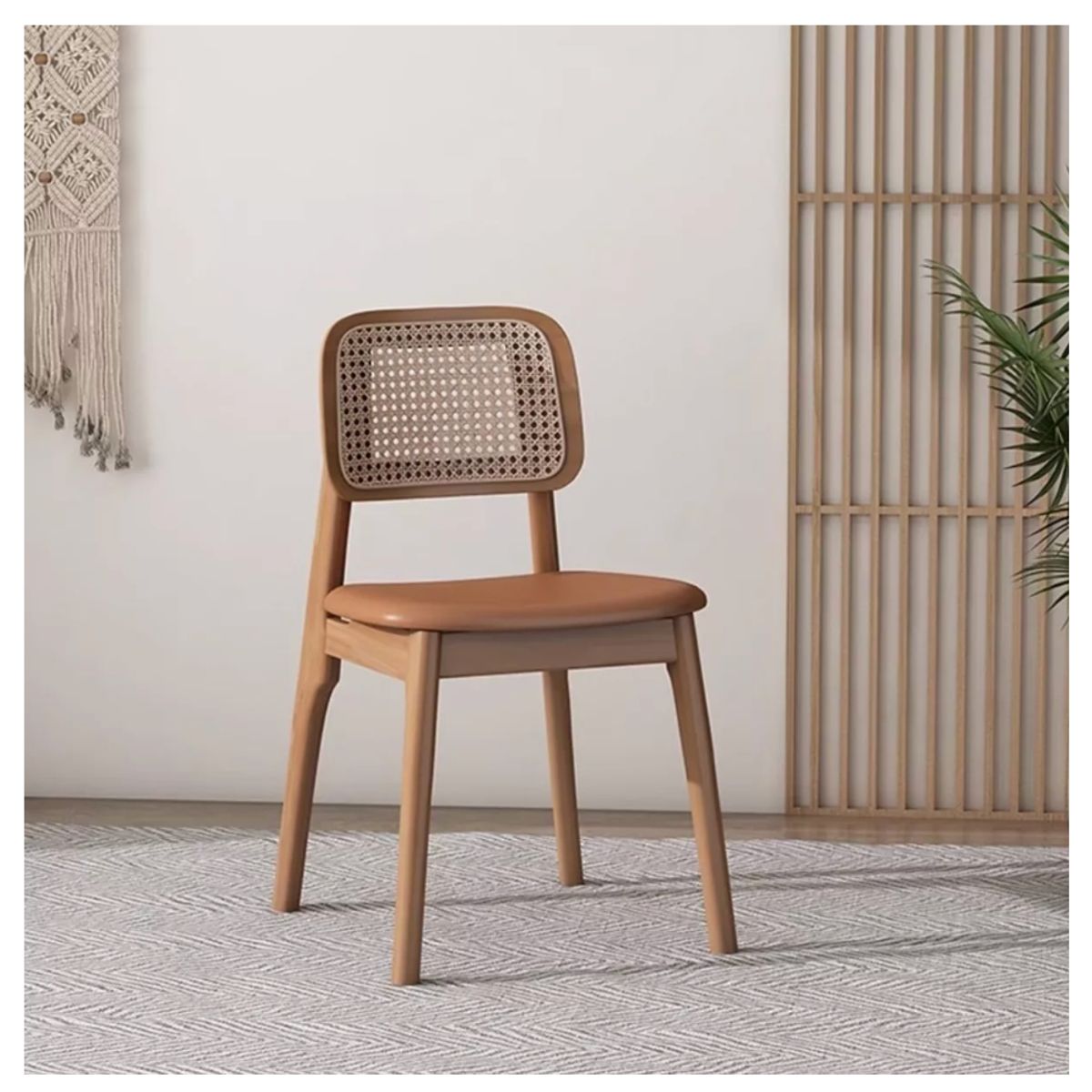 HOMER DESIGN - Silla De Comedor Set 2 Uni Madera Nactural premium Tejido