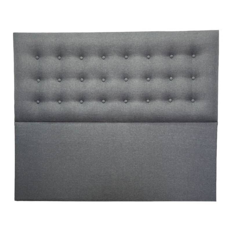 GENERICO - Respaldo Capitone al piso LINO GRIS OSCURO KING