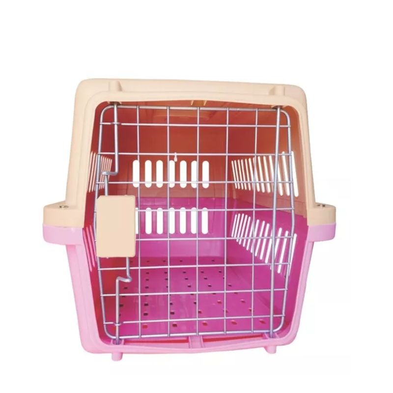 GENERICO - Jaula Transportadora Kennel Perro 58x37x35cm Rosa