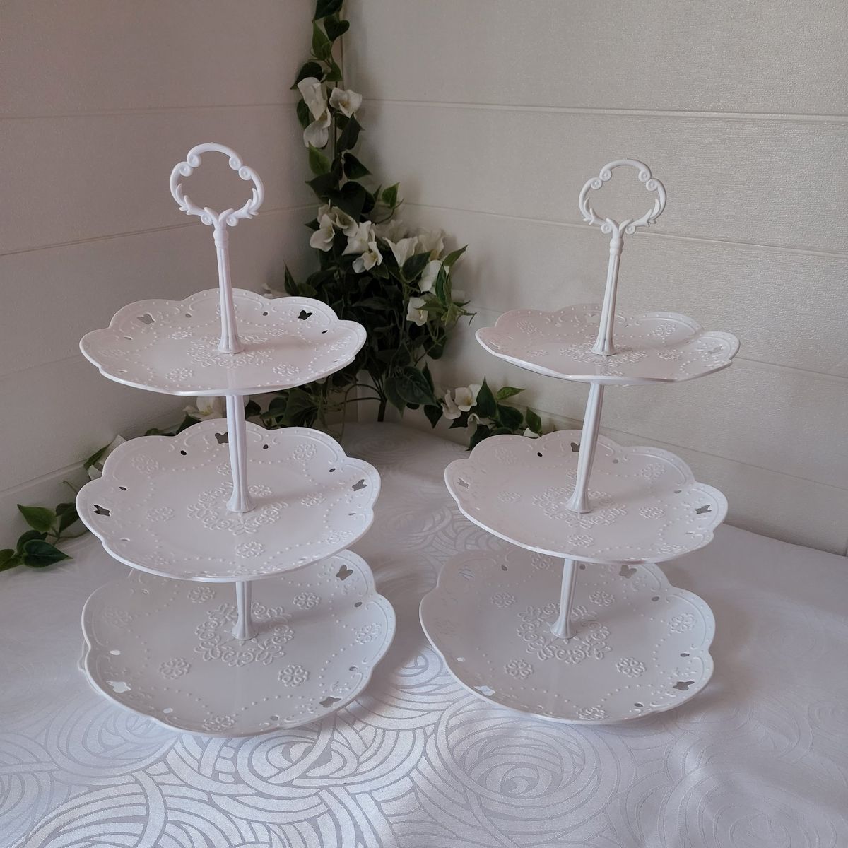 GENERICO - Pack 2 Porta Cupcakes 3 Pisos Tipo Pirámide