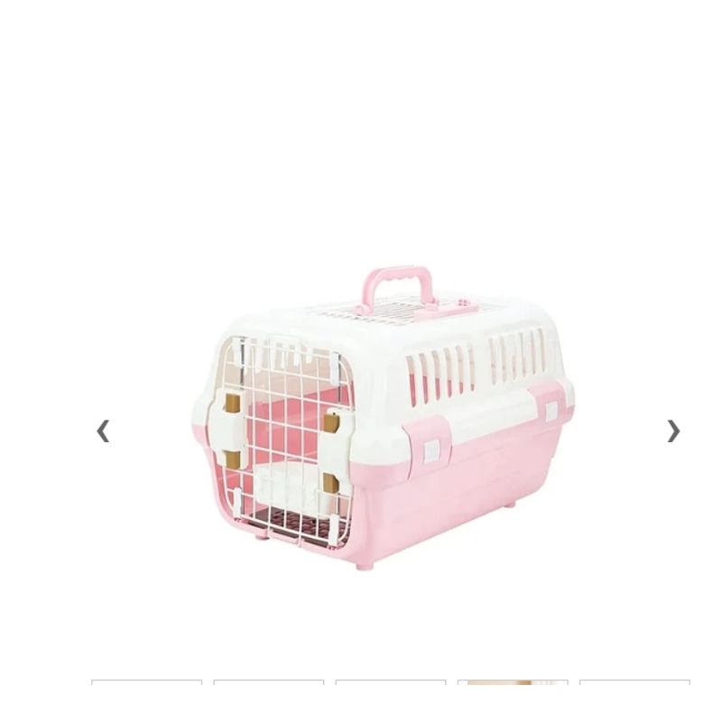 GENERICO - Caja Canil Transportadora Ventilación Perro Rosa 46 X 31 Cm