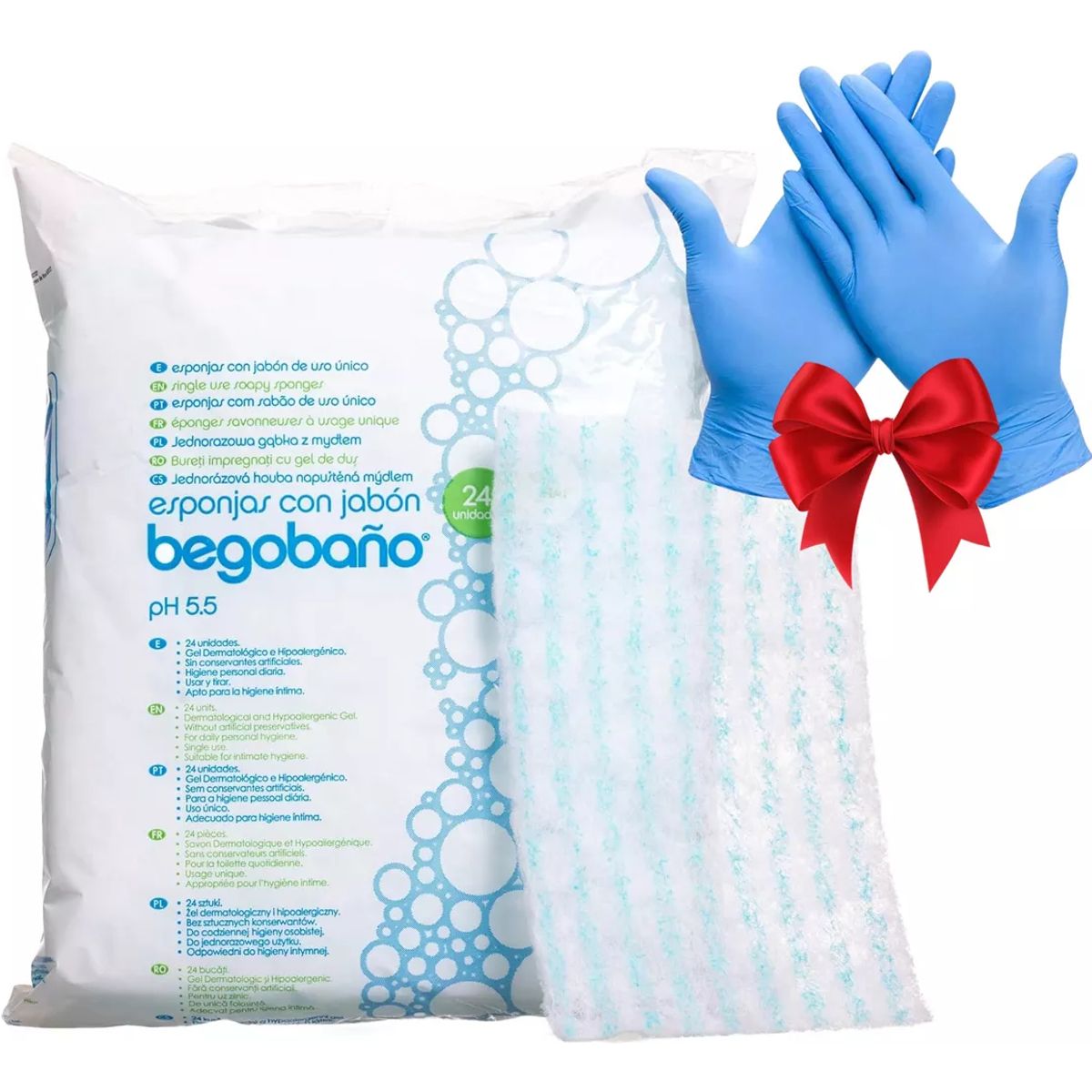 BEGOBAÑO - Pack x 6 Paquetes Esponja Jabonosa Desechable Begobaño - 144 Unidades