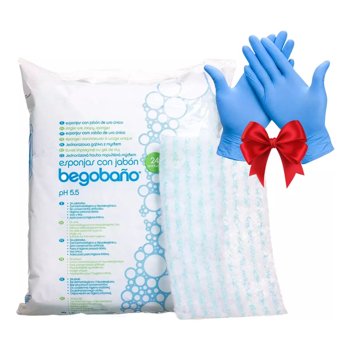 BEGOBAÑO - Pack x 6 Paquetes Esponja Jabonosa Desechable Begobaño - 144 Unidades