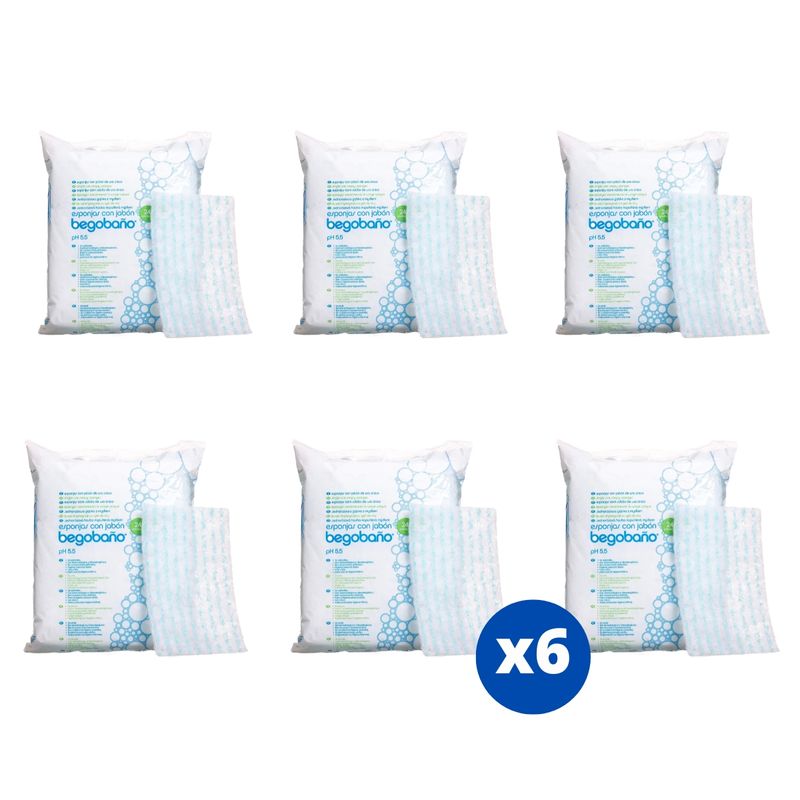 BEGOBAÑO - Pack x 6 Paquetes Esponja Jabonosa Desechable Begobaño - 144 Unidades