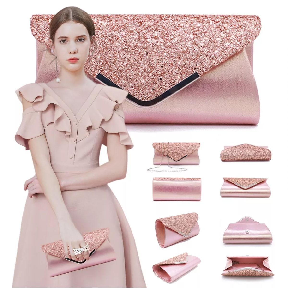 EDWINAYY - Carteras Bolso Mano Fiesta Lentejuelas Mujer Cartera Clutch