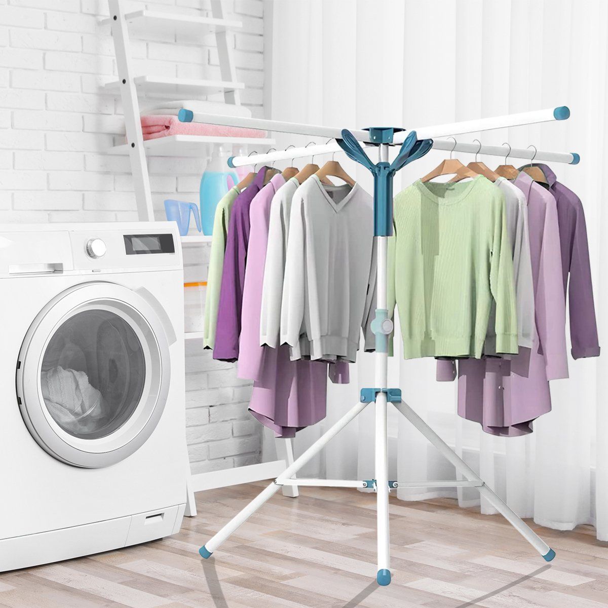 AIZO - Tendedero De Ropa Plegable Rack Útil Pequeño Espacio