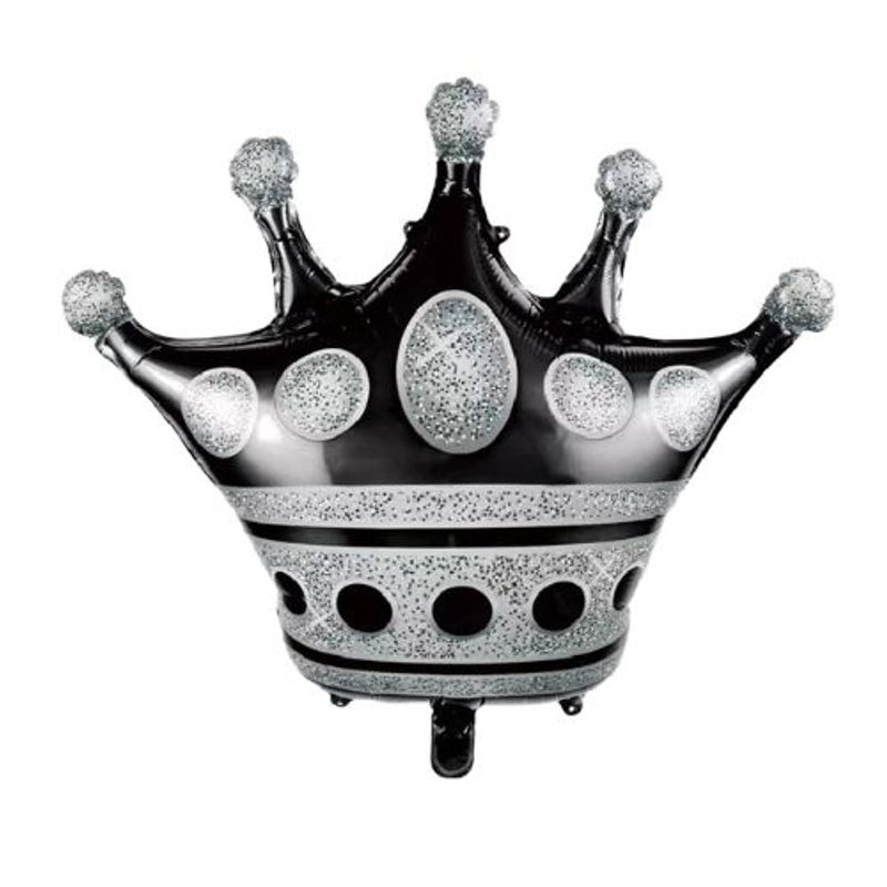 GENERICO - Globo Diseño Corona Color Gris Negro 72X76 Cm