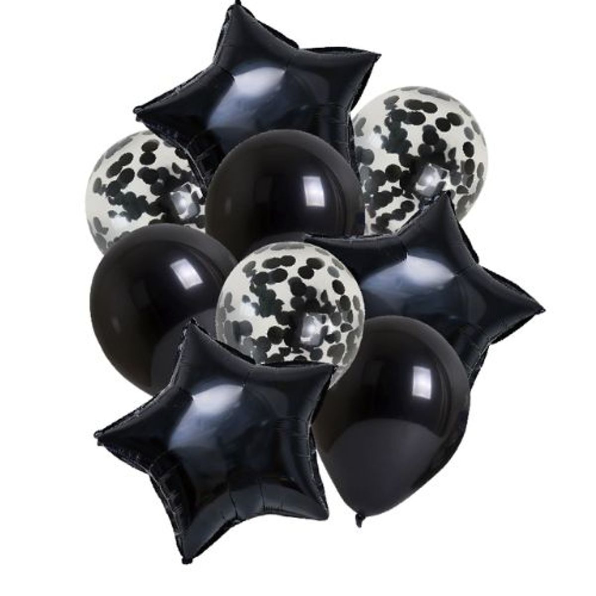 GENERICO - Globo Diseño Estrella Redondo Color Negro Latex