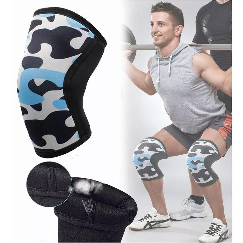EDWINAYY - Rodillera Elástica De Compresión Para Deportes Correr Azul M 1 Unid