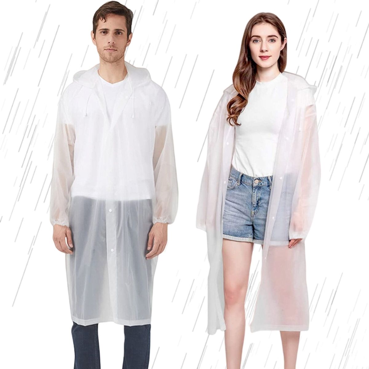 DELI - Deli Capa Impermeable Lluvia Viento Para Adulto Con Gorro