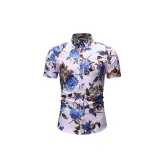 EDWINAYY - Camisa Hombre Con Estampado De Flores Verano Informal
