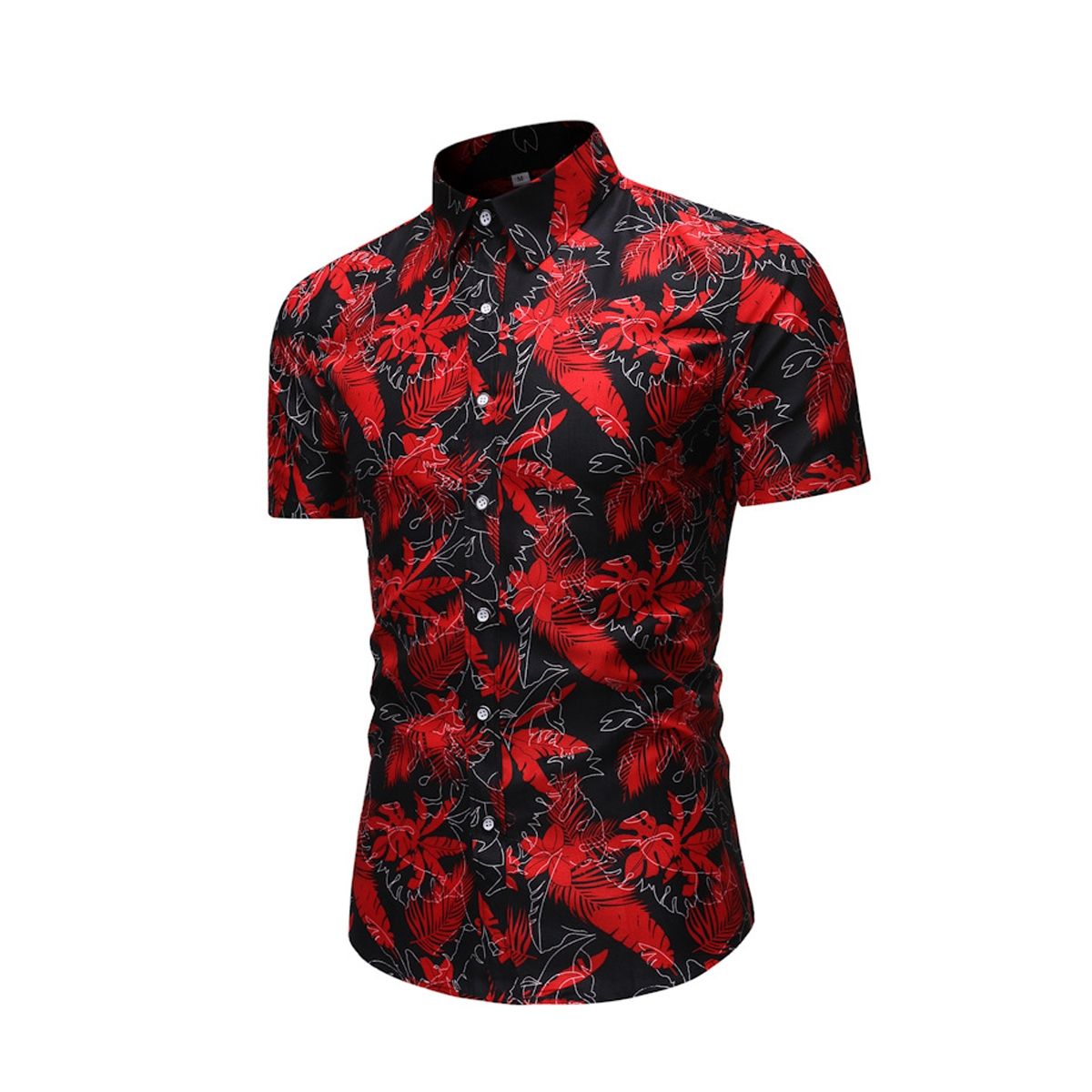 EDWINAYY - Camisa Hombre Con Estampado De Flores Verano Informal