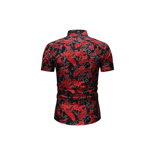 EDWINAYY - Camisa Hombre Con Estampado De Flores Verano Informal