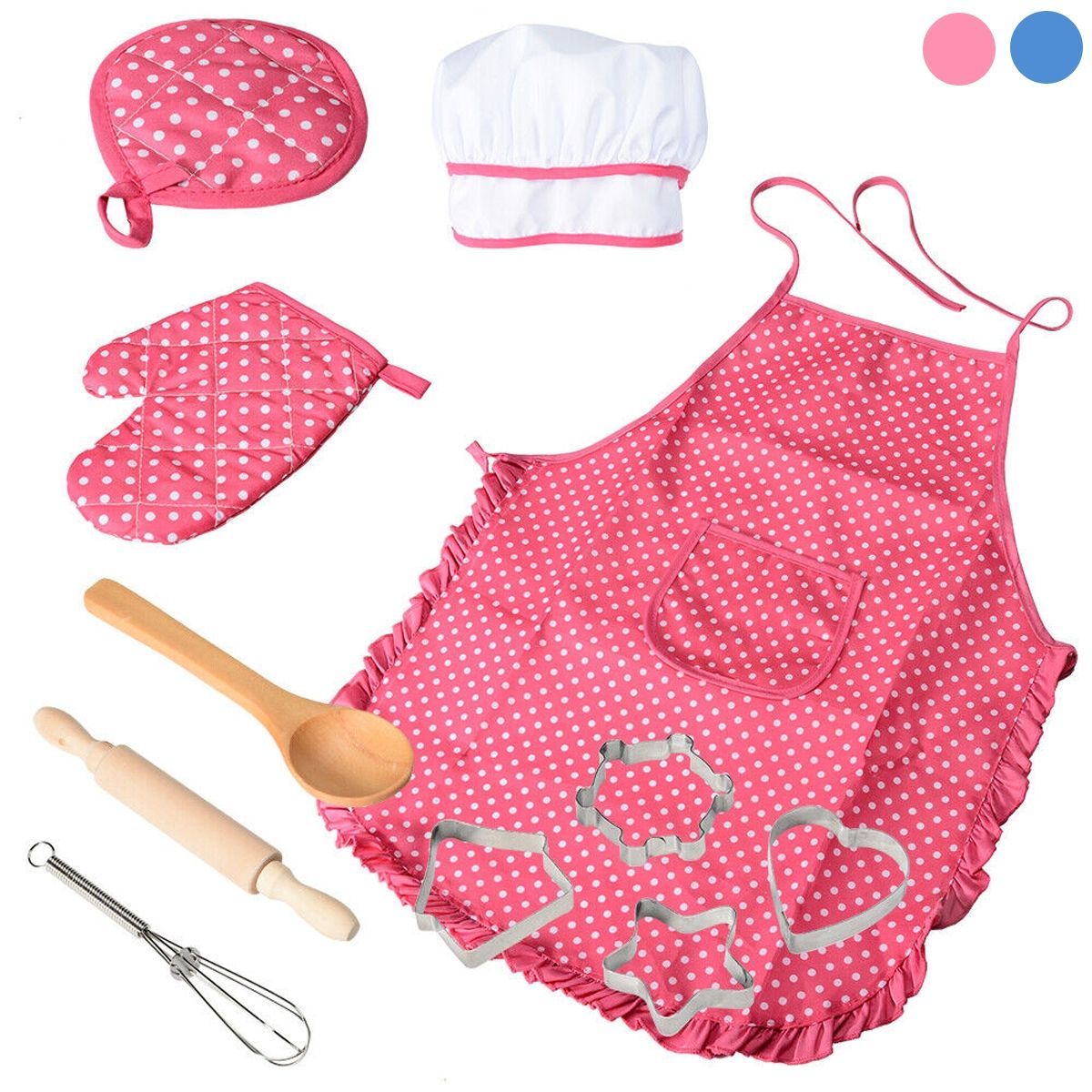 EDWINAYY - Set Delantal De Cosplay + Gorro De Chef Para Cocinar 11 Piez