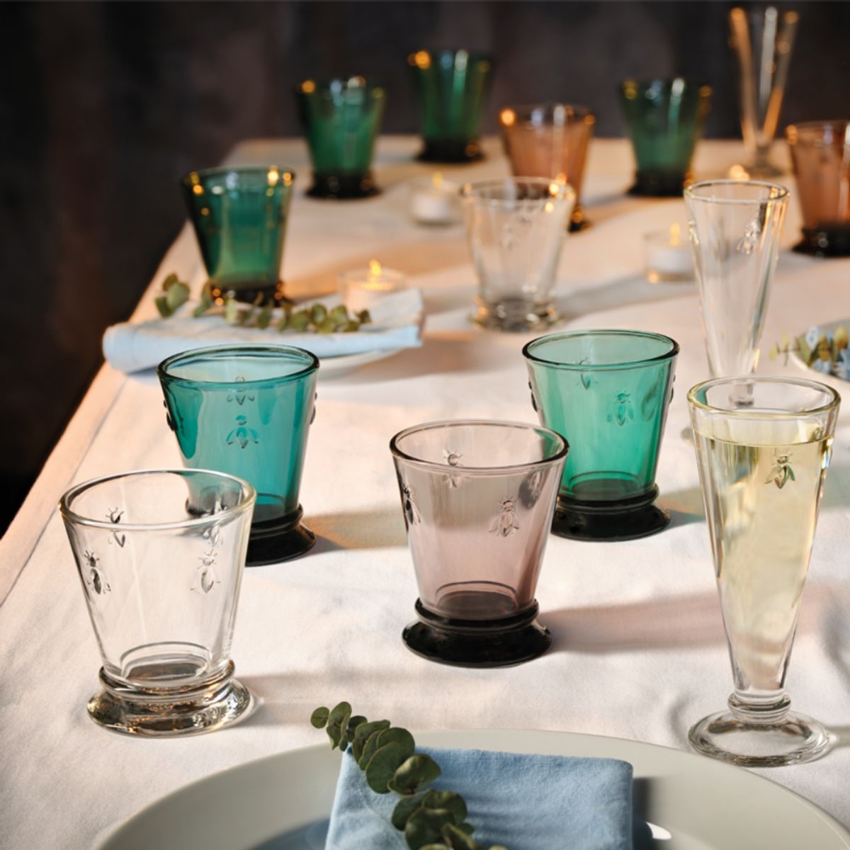 LA ROCHERE - SET 6 VASOS ABEJA BURDEO 260ML