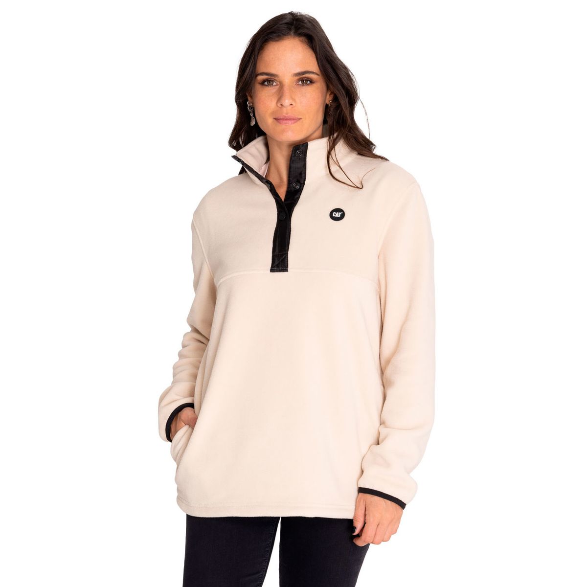 CAT - Polar Mujer W Polar Fleece Half Snap Beige/Crudo CAT