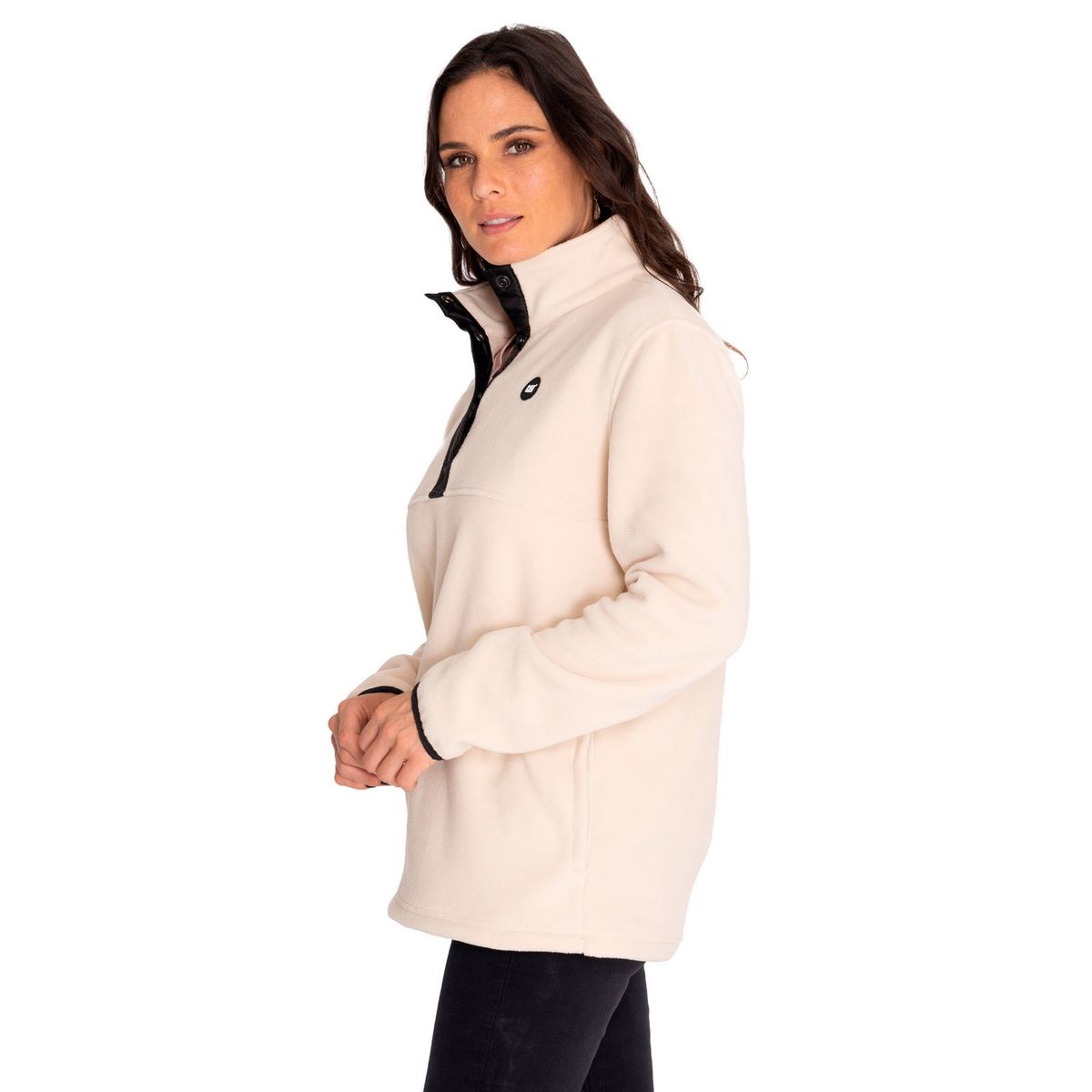 CAT - Polar Mujer W Polar Fleece Half Snap Beige/Crudo CAT