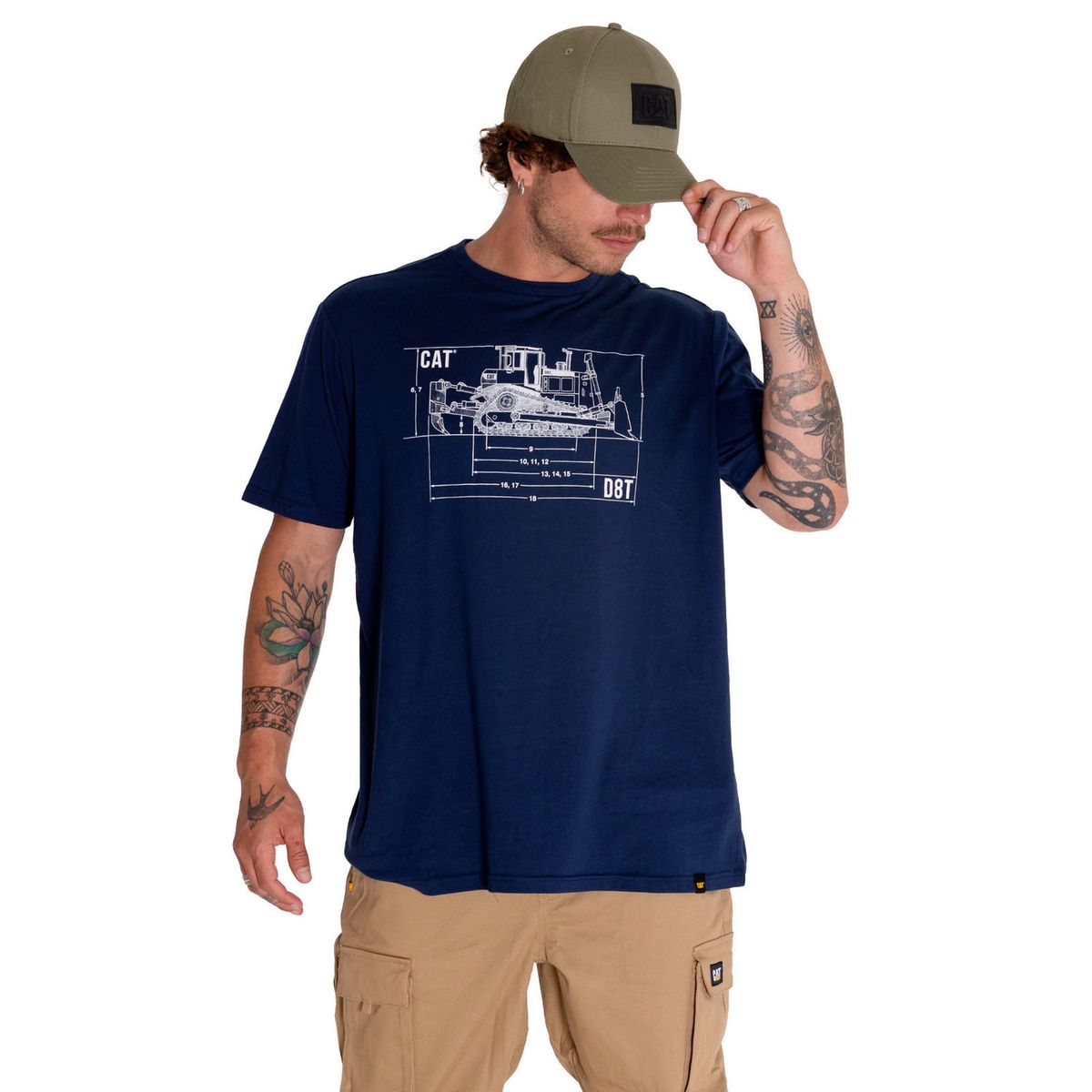 CAT - Pack Polera Hombre Blue Print + Jockey Multicolor CAT