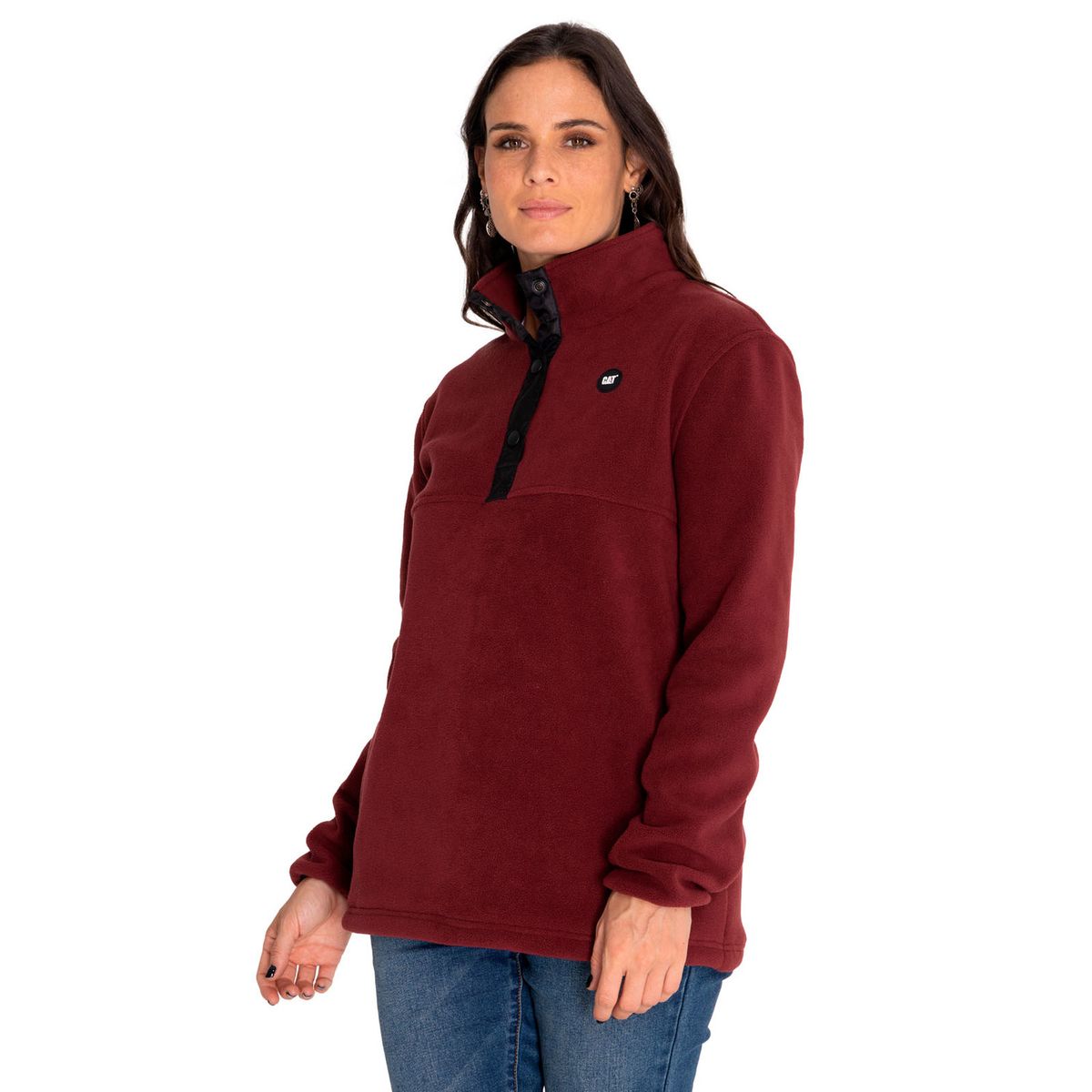 CAT - Polar Mujer Polar Fleece Half Snap Rojo CAT