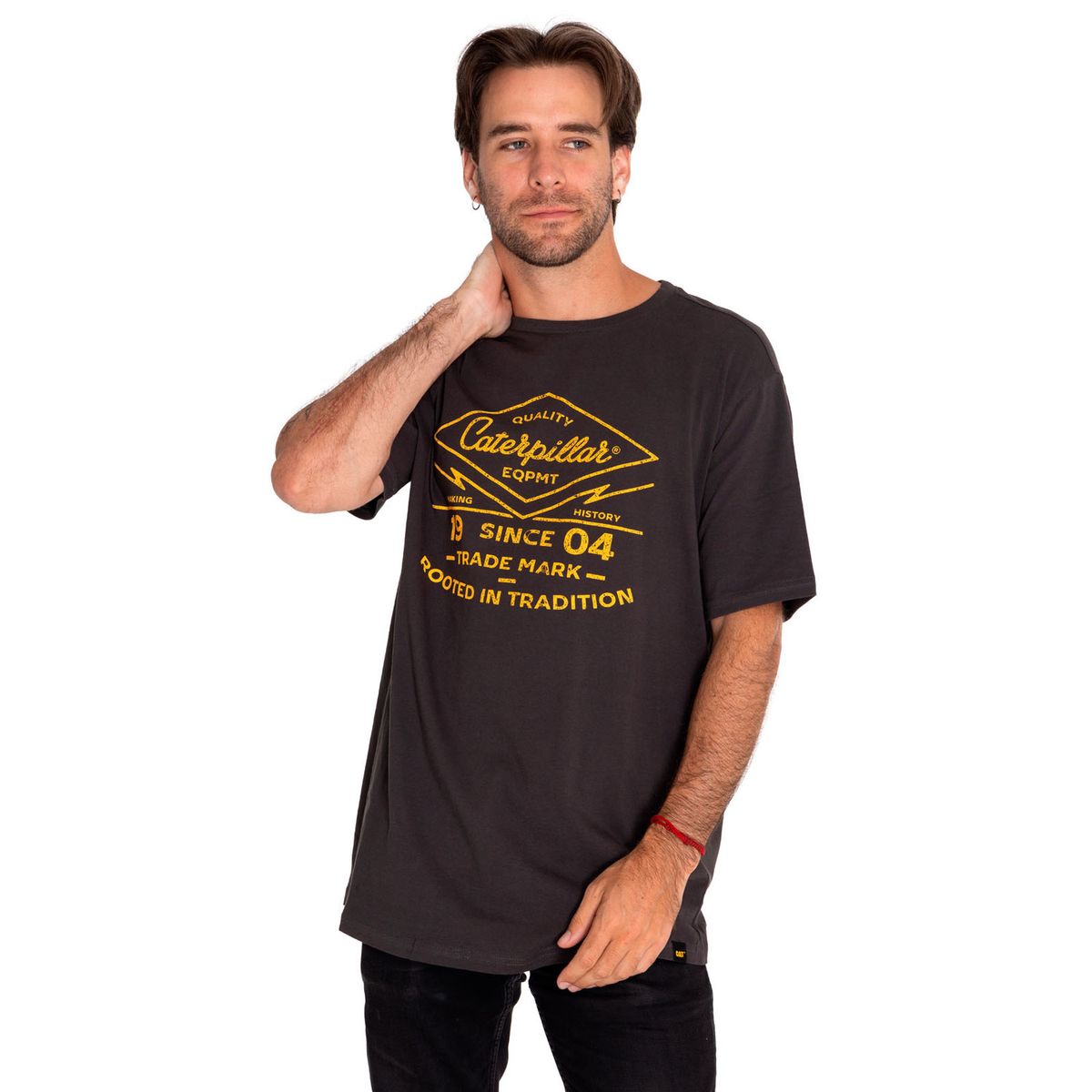 CAT - Polera Manga Corta Hombre Historic Graphic Negro CAT