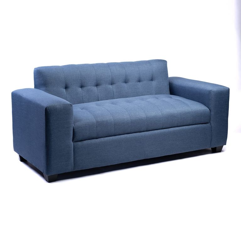 SOFA TRES CUERPOS AZUL INDIGO LINO