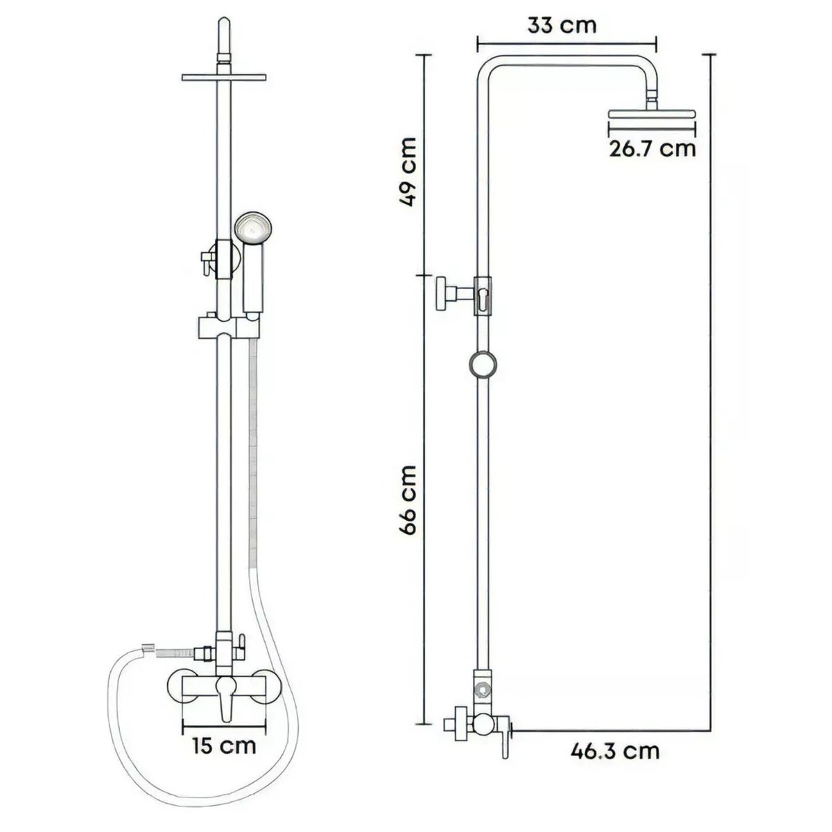 TAUMM - Columna de Ducha con Monomando 3 Funciones
