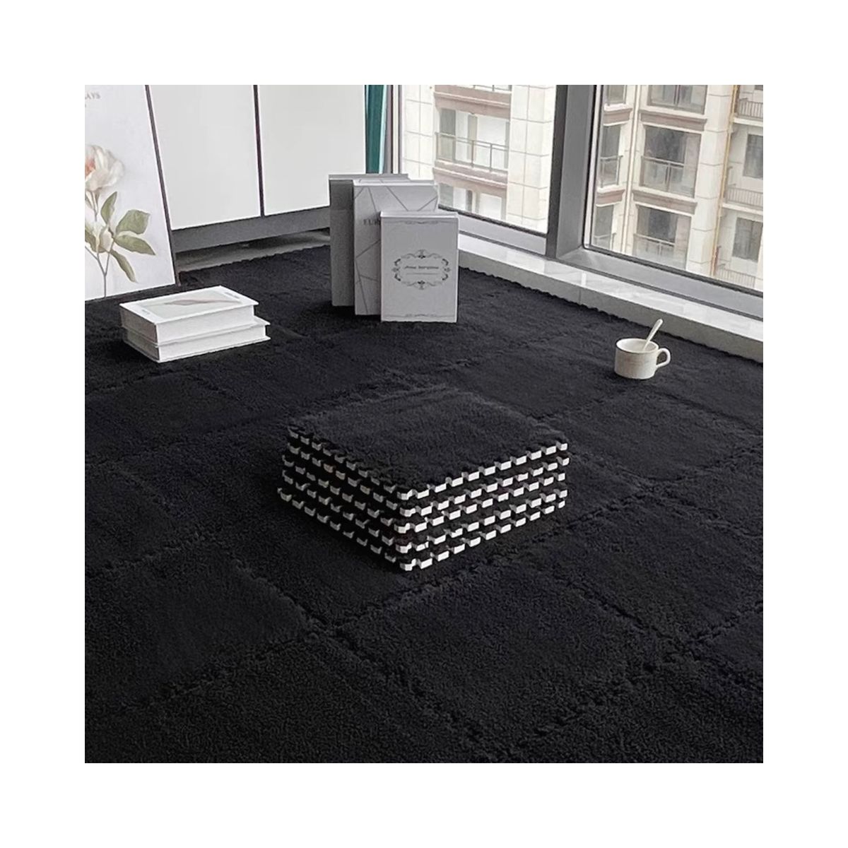 GENERICO - Set 10 Alfombras Goma Eva Peluda Niños Piso Felpa 30x30cm