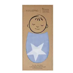 KOSLEEPING - Manta tuto swaddle bebe bambú Azul