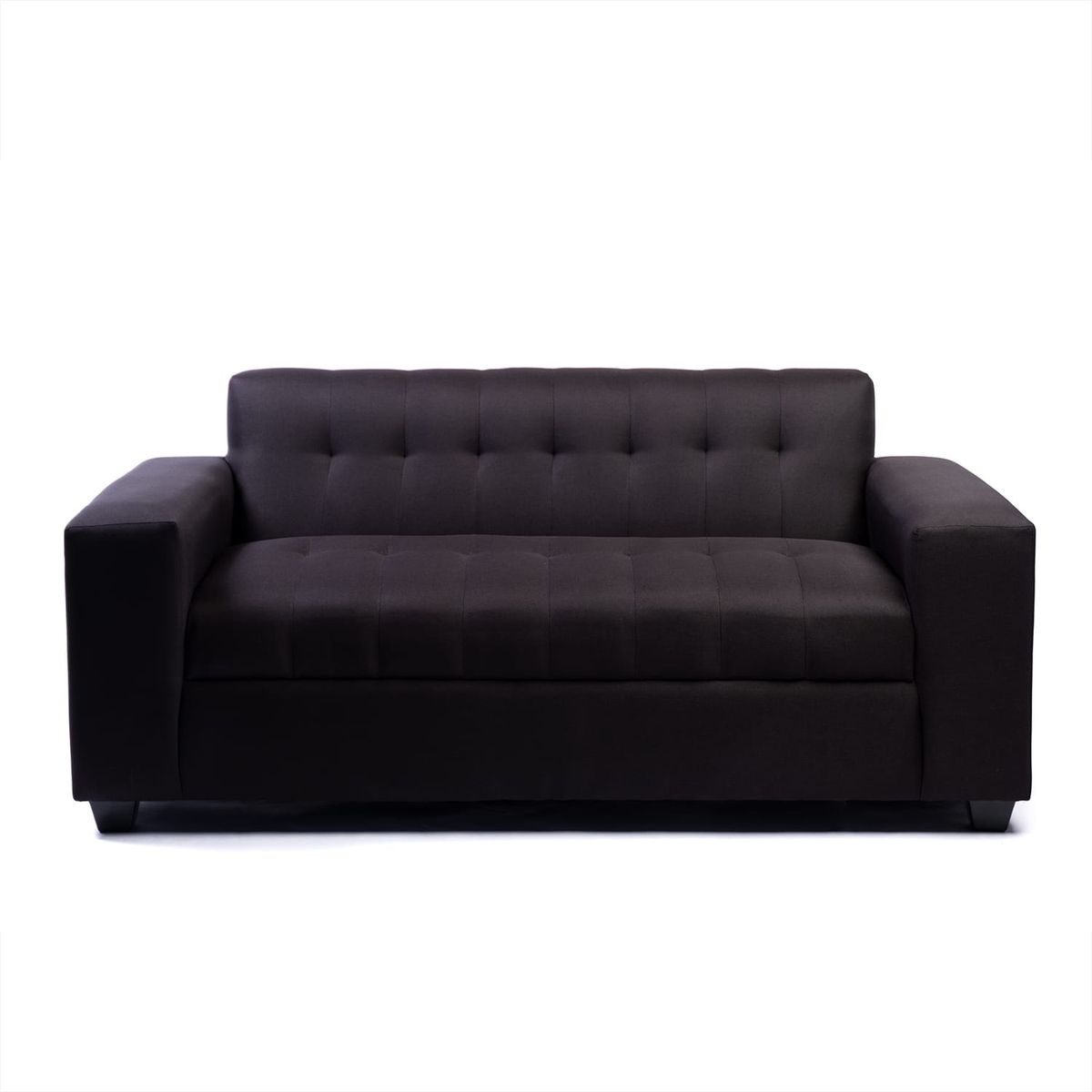MUEBLES NEW - SOFA TRES CUERPOS NEGRO LINO.