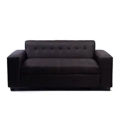 MUEBLES NEW - SOFA TRES CUERPOS NEGRO LINO
